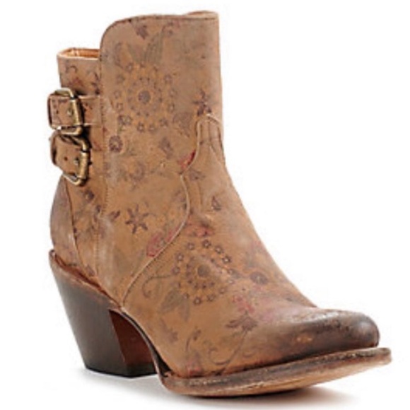🍃💕Lucchese Distressed Floral Print All Leather Bootie - Picture 4 of 12